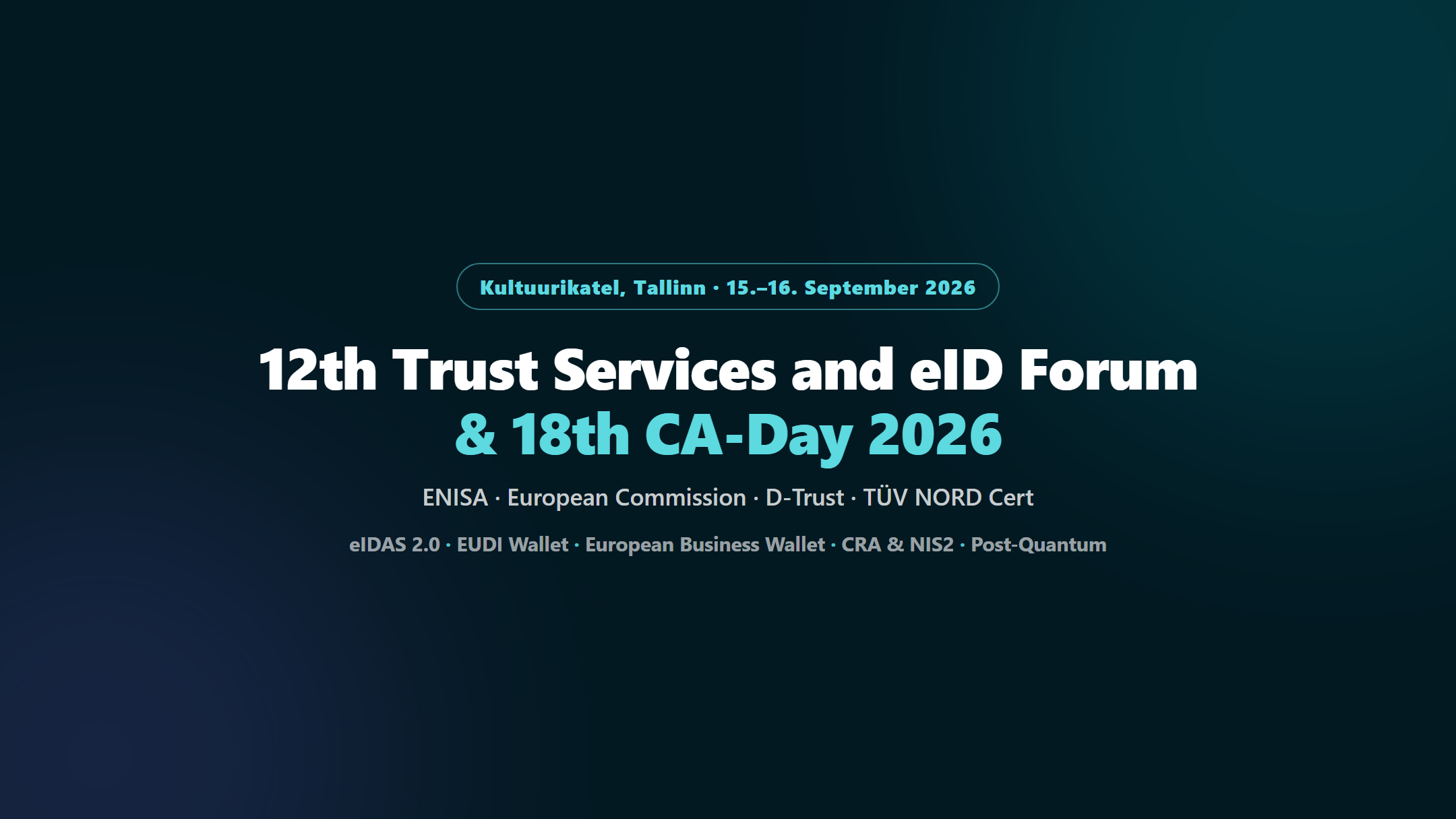 VamiSec presente en Tallin: 12.º Trust Services and eID Forum & 18.º CA-Day 2026 — eIDAS 2.0, EUDI Wallet y el futuro de los servicios de confianza