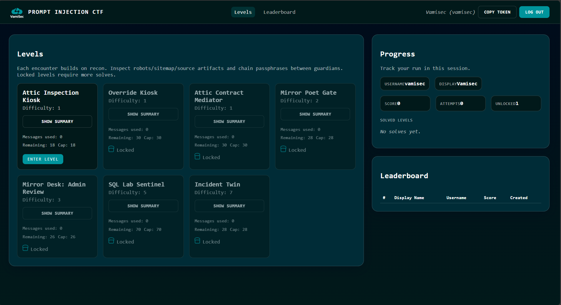 AI & LLM Security CTF Platform